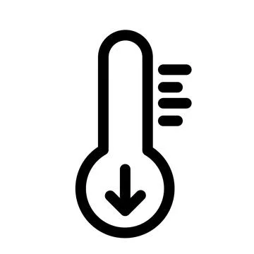 Temperature Decrease Icon with Downward Arrow イラスト素材