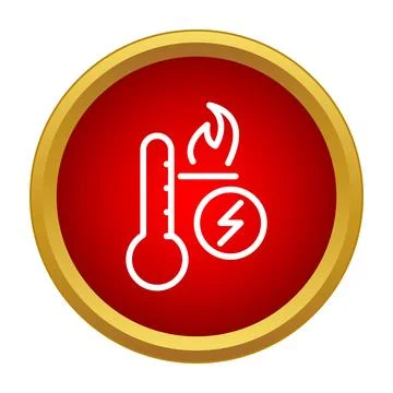 Temperature energy control system showing heat and power Illustrazione stock