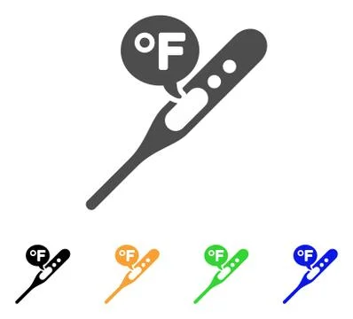 Temperature Fahrenheit Flat Icon Stock Illustration