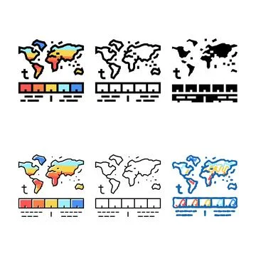 Temperature globe color multistyle icon vector 库存插图