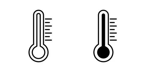 Temperature icon. Style is flat and line symbol Stock Illustration