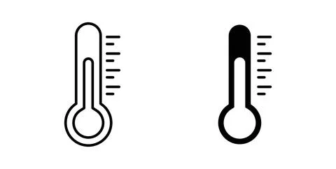 Temperature icon symbol. Vector illustration pack in black color. Stock Illustration