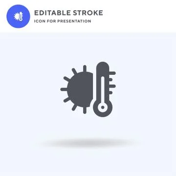 Temperature icon vector, filled flat sign, solid pictogram isolated on white, Stock Illustration
