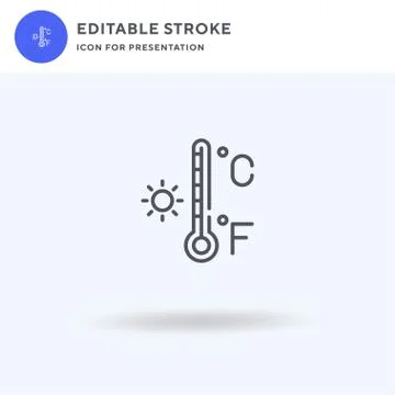 Temperature icon vector, filled flat sign, solid pictogram isolated on white Stock Illustration