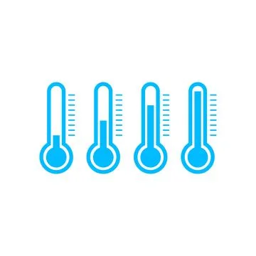 Temperature icon vector. line thermometer symbol. Stock Illustration