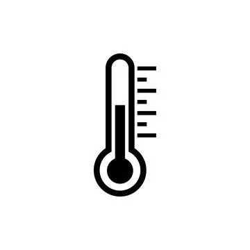 Temperature icon vector. line thermometer symbol. Stock Illustration