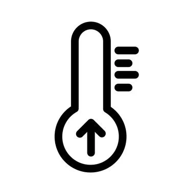 Temperature Increase Icon with Arrow and Bars Symbol Stock-Illustration