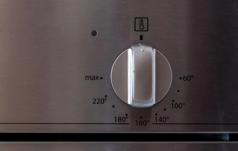 Temperature indicator of a modern oven Stock Photos