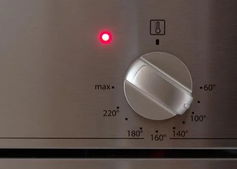 Temperature indicator of a modern oven Stock Photos
