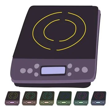 Temperature introduction cooktop vector cartoon graphic Illustrazione stock