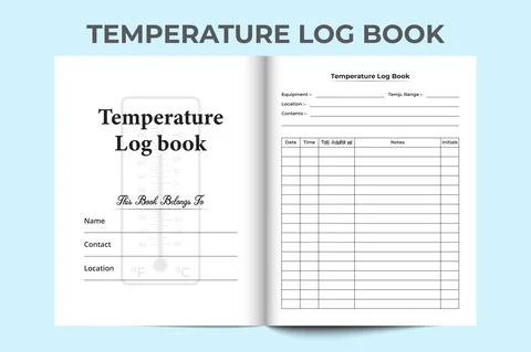 Temperature log book KDP interior. Medical equipment and patient body tempera Stock Illustration
