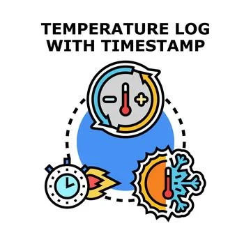 Temperature logging calculating warming and cooling time Stock Illustration