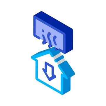 Temperature Loss House Window Arrow Down Vector Stock Illustration