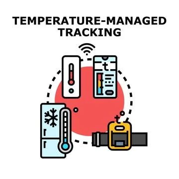 Temperature managed tracking system controlling climate Stock Illustration