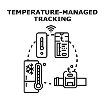 Temperature managed tracking system controlling climate 스톡 일러스트