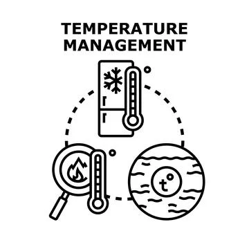 Temperature management concept regulating heating and cooling systems Illustrazione stock
