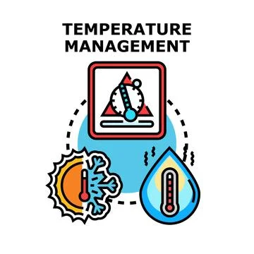 Temperature management system controlling heat and cold Illustrazione stock