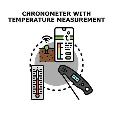 Temperature measurement and chronometer concept vector illustration Illustrazione stock