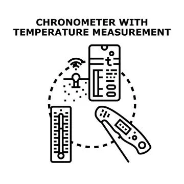 Temperature measurement and chronometer concept vector illustration Illustrazione stock