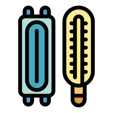 Temperature measuring tools, comparing electronic and mercury thermometers Stock Illustration
