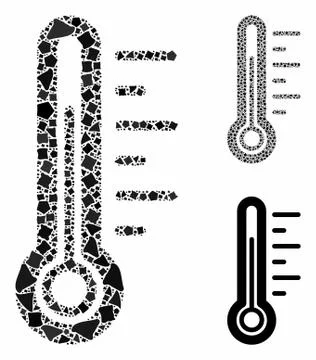 Temperature Mosaic Icon of Unequal Elements 库存插图