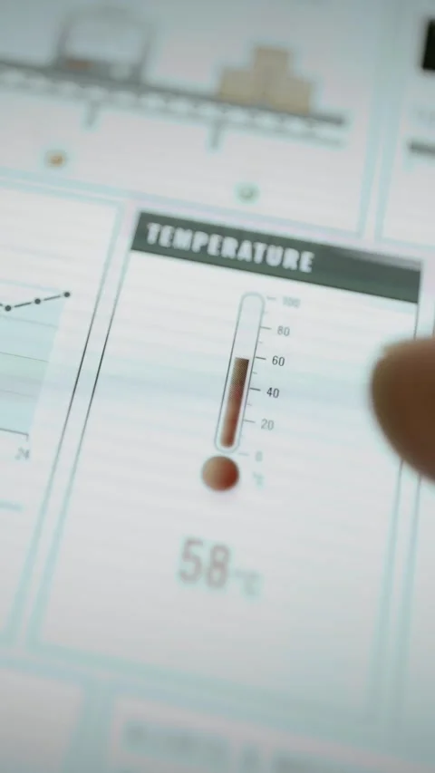 Temperature panel displaying exact 59 C reading Stock Footage 345486795