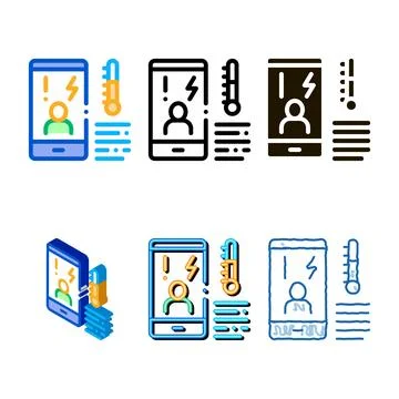 Temperature phone icon vector diversity outline Illustrazione stock