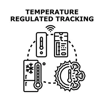 Temperature regulated tracking system for climate control Stock Illustration