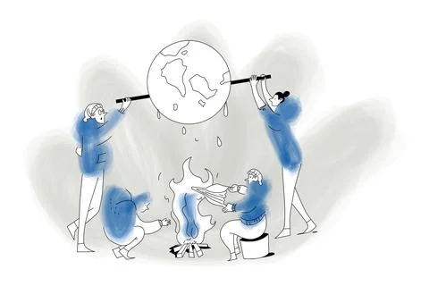 Temperature Rises Illustration Illustrazione stock