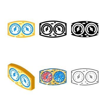 Temperature sauna set color icon vector Stock Illustration