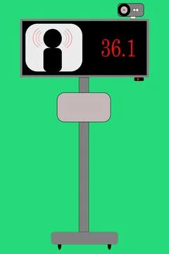 Temperature scanner with tv screeen Stock Illustration