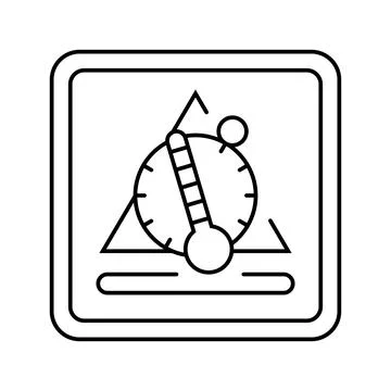 Temperature sensitive product label warning line icon vector illustration 스톡 일러스트