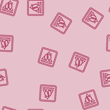 Temperature sensitive product label warning line seamless pattern Stock Illustration