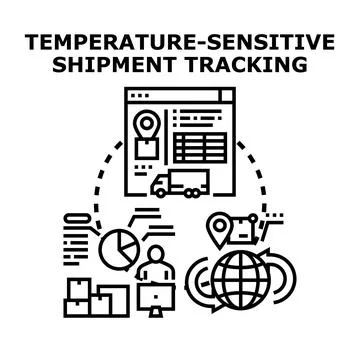 Temperature sensitive shipment tracking global logistics management イラスト素材