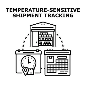 Temperature sensitive shipment tracking logistics concept Stock Illustration