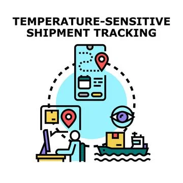 Temperature sensitive shipment tracking logistics concept Stock Illustration