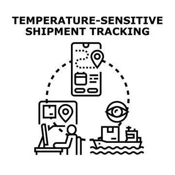 Temperature sensitive shipment tracking logistics concept Stock Illustration