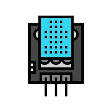 Temperature sensor module color icon vector illustration Illustrazione stock