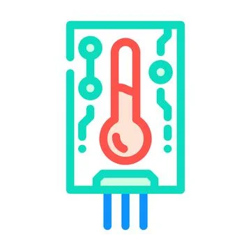 Temperature sensor module color icon vector illustration Stock Illustration