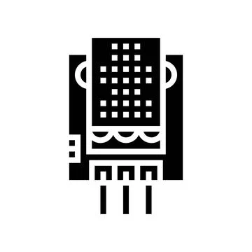 Temperature sensor module glyph icon vector illustration Illustrazione stock