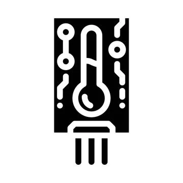 Temperature sensor module glyph icon vector illustration Stock Illustration