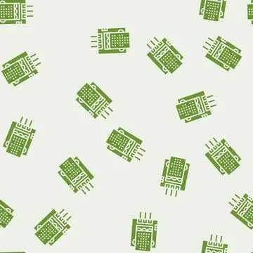 Temperature sensor module glyph seamless pattern Stock Illustration