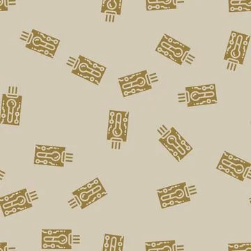 Temperature sensor module glyph vector seamless pattern Stock Illustration