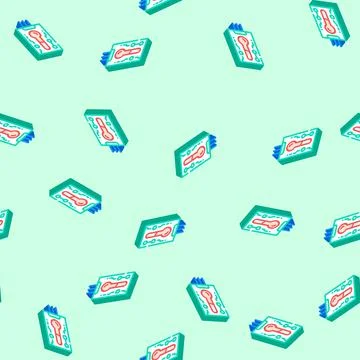 Temperature sensor module isometric icon seamless pattern Stock Illustration