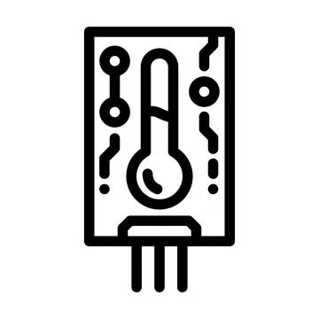 Temperature sensor module line icon vector illustration Stock Illustration