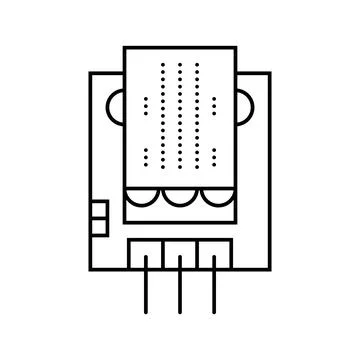 Temperature sensor module line icon vector illustration Stock Illustration
