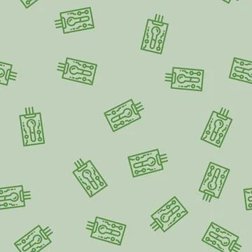 Temperature sensor module line vector seamless pattern Stock Illustration