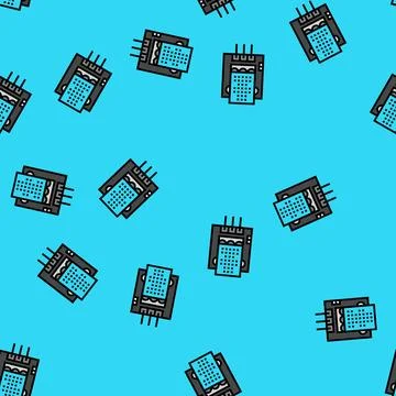 Temperature sensor module vector seamless pattern イラスト素材