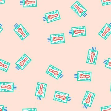 Temperature sensor module vector seamless pattern イラスト素材
