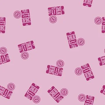 Temperature sensor wearable glyph vector seamless pattern Stock Illustration